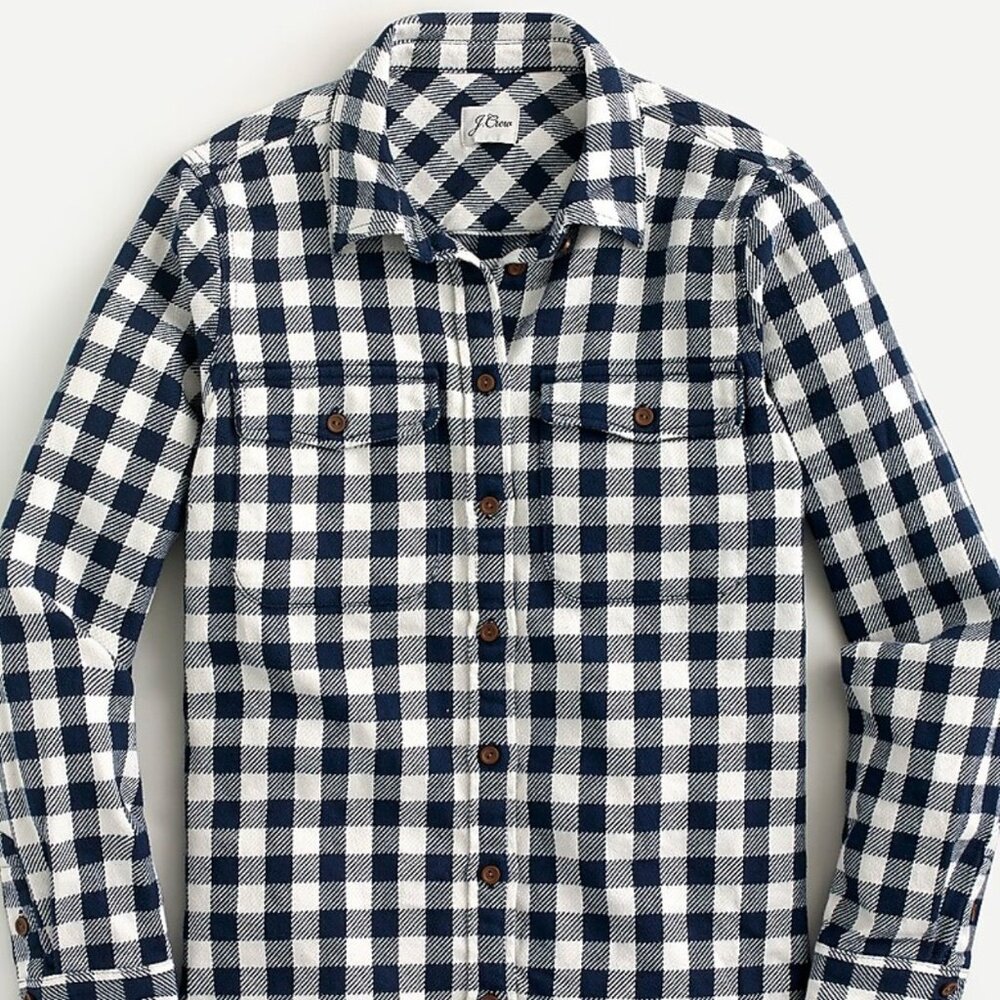 J. Crew Shirt Jacket – Buffalo Check Flannel, Medium – NWT - $110 Retail